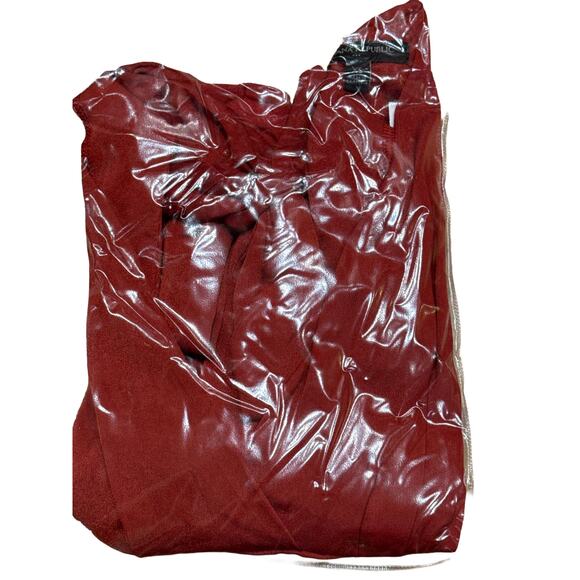 NWT Banana Republic Tie Back Top XS Red Embers short sleeve blouse tie back neck - Picture 6 of 6